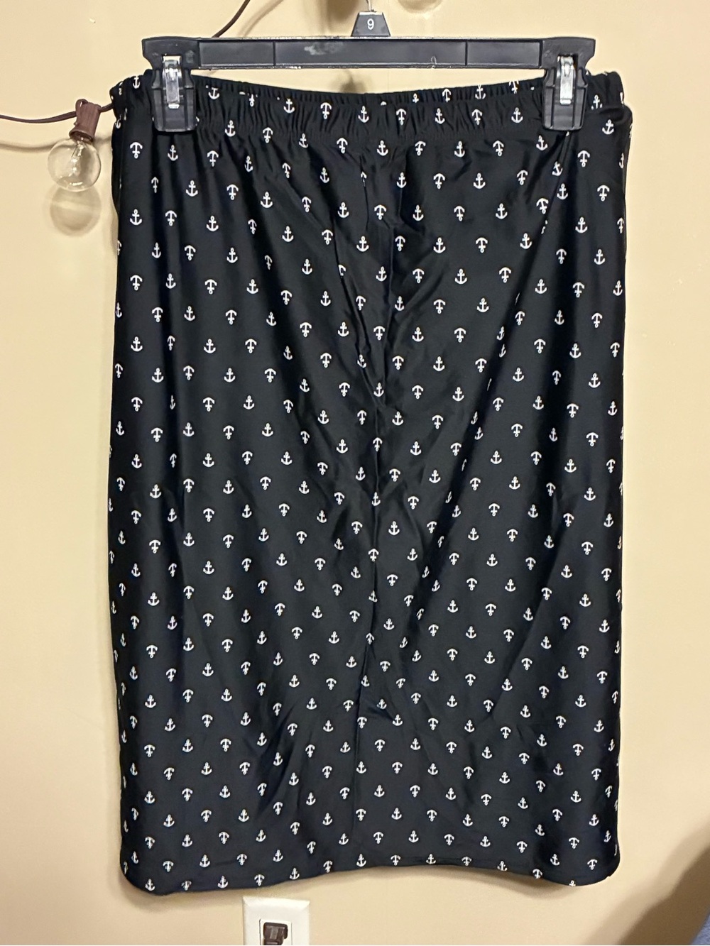 Black Anchor-Print Women's Skort